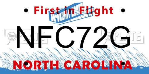 NFC72G North Carolina License Plate