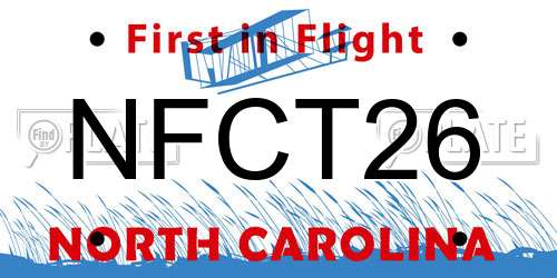 NFCT26 North Carolina License Plate