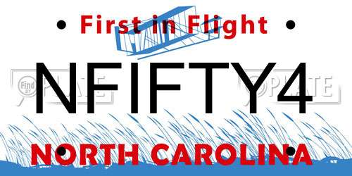 NFIFTY4 North Carolina License Plate