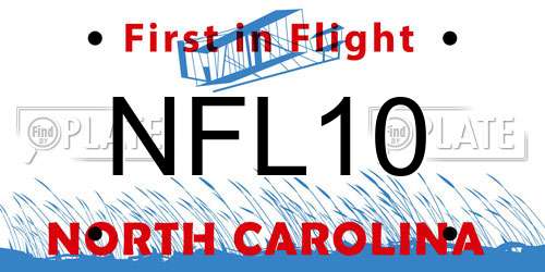 NFL10 North Carolina License Plate