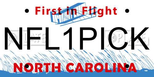 NFL1PICK North Carolina License Plate