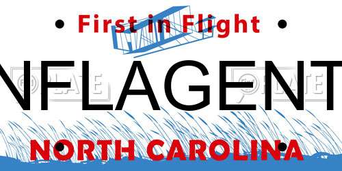 NFLAGENT North Carolina License Plate