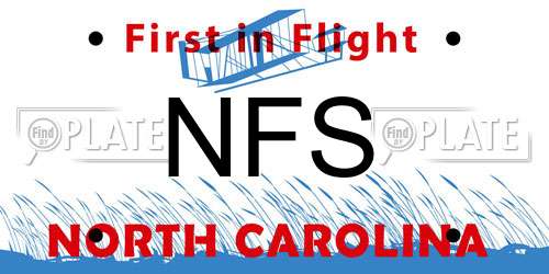 NFS North Carolina License Plate