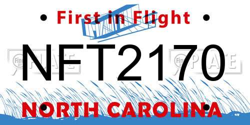 NFT2170 North Carolina License Plate
