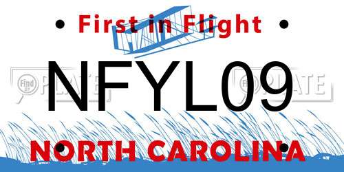 NFYL09 North Carolina License Plate