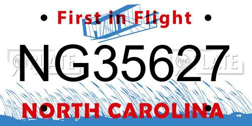 NG35627 North Carolina License Plate
