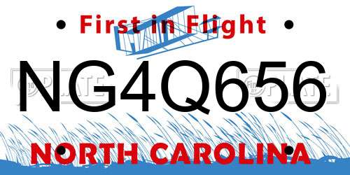 NG4Q656 North Carolina License Plate