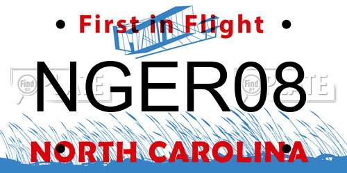 NGER08 North Carolina License Plate