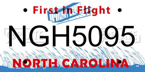 NGH5095 North Carolina License Plate