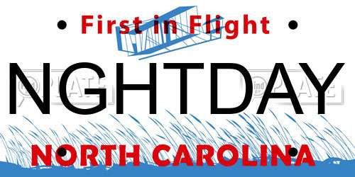 NGHTDAY North Carolina License Plate