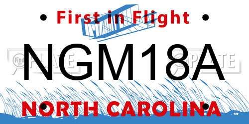 NGM18A North Carolina License Plate