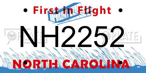 NH2252 North Carolina License Plate