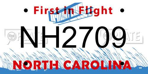 NH2709 North Carolina License Plate