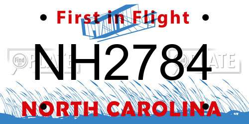 NH2784 North Carolina License Plate