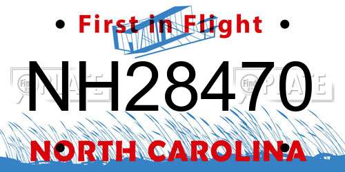 NH28470 North Carolina License Plate