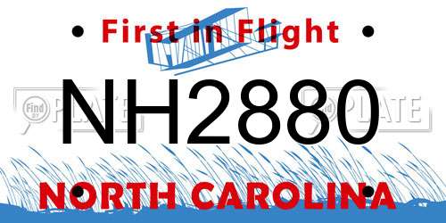 NH2880 North Carolina License Plate