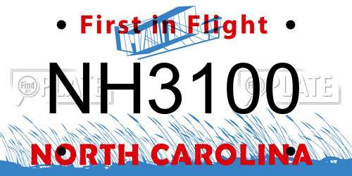 NH3100 North Carolina License Plate