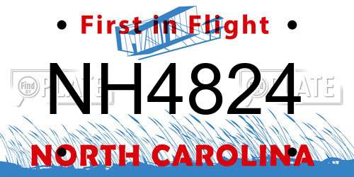 NH4824 North Carolina License Plate