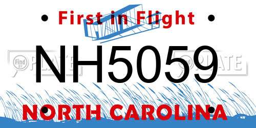 NH5059 North Carolina License Plate