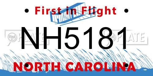 NH5181 North Carolina License Plate