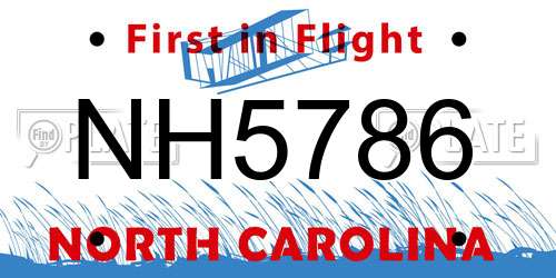 NH5786 North Carolina License Plate