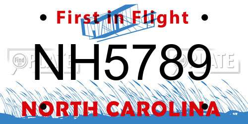 NH5789 North Carolina License Plate