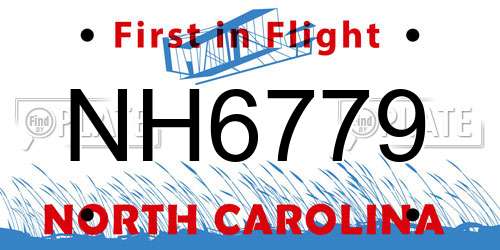 NH6779 North Carolina License Plate