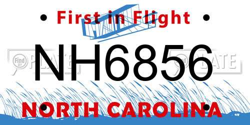 NH6856 North Carolina License Plate