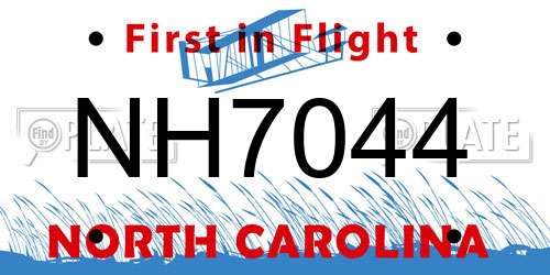 NH7044 North Carolina License Plate