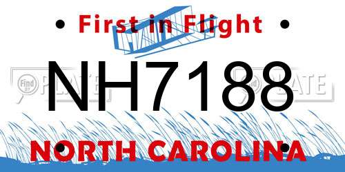 NH7188 North Carolina License Plate
