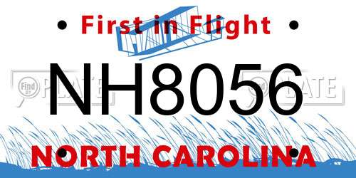 NH8056 North Carolina License Plate