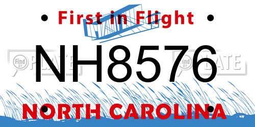 NH8576 North Carolina License Plate