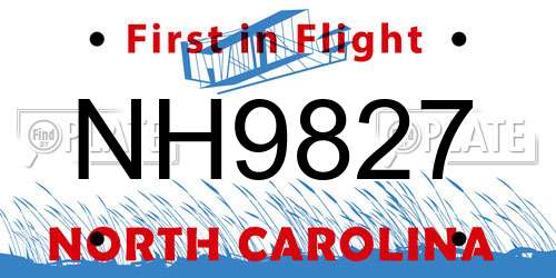 NH9827 North Carolina License Plate