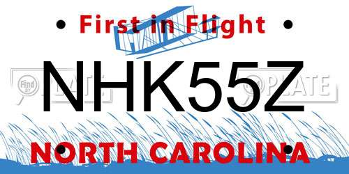 NHK55Z North Carolina License Plate