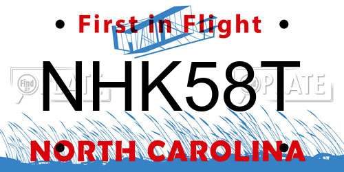 NHK58T North Carolina License Plate