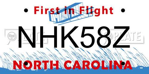 NHK58Z North Carolina License Plate