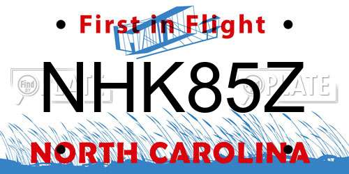 NHK85Z North Carolina License Plate