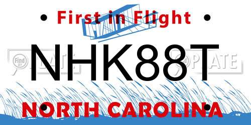 NHK88T North Carolina License Plate