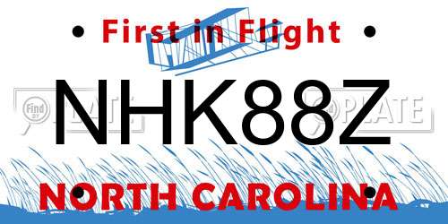 NHK88Z North Carolina License Plate