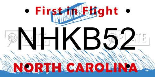 NHKB52 North Carolina License Plate