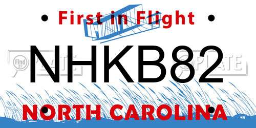 NHKB82 North Carolina License Plate