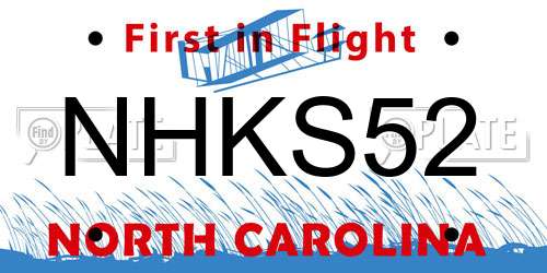 NHKS52 North Carolina License Plate