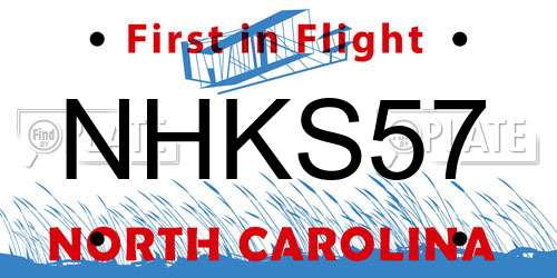 NHKS57 North Carolina License Plate