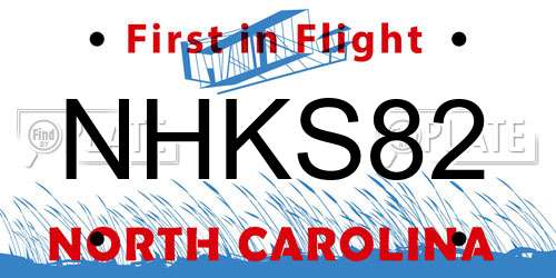 NHKS82 North Carolina License Plate