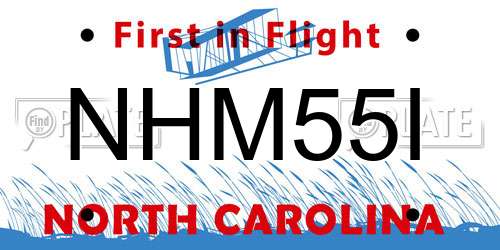 NHM55I North Carolina License Plate