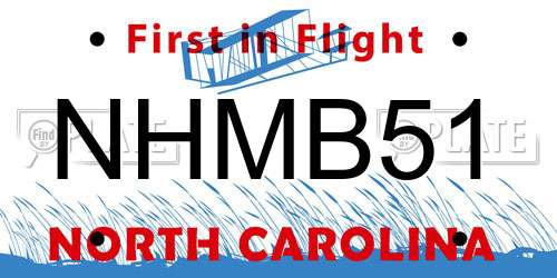 NHMB51 North Carolina License Plate