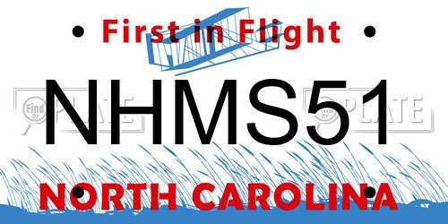 NHMS51 North Carolina License Plate