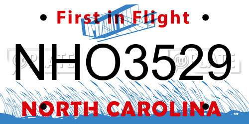 NHO3529 North Carolina License Plate