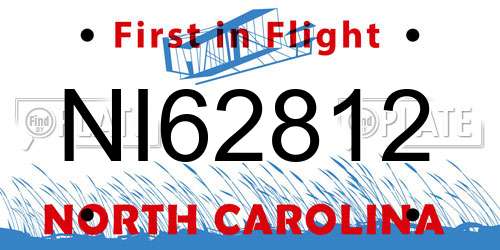 NI62812 North Carolina License Plate