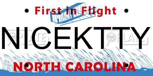 NICEKTTY North Carolina License Plate